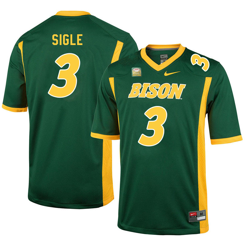 Men #3 Marques Sigle North Dakota State Bison College Football Jerseys Sale-Green